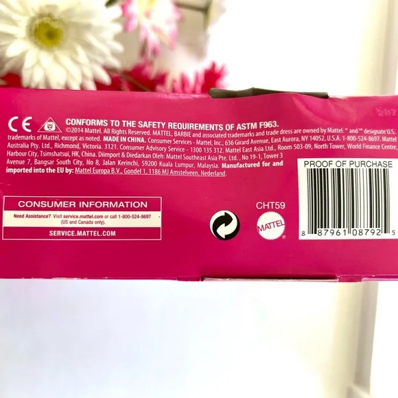 NEW Barbie Glam Bike Pink Helmet Blue Basket Jointed Doll Kids Toy Bicycle Set - Picture 7 of 13